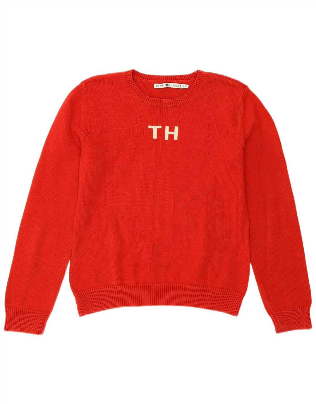 TOMMY HILFIGER Girls Boat Neck Jumper Sweater 14-15 Years Large  Red
