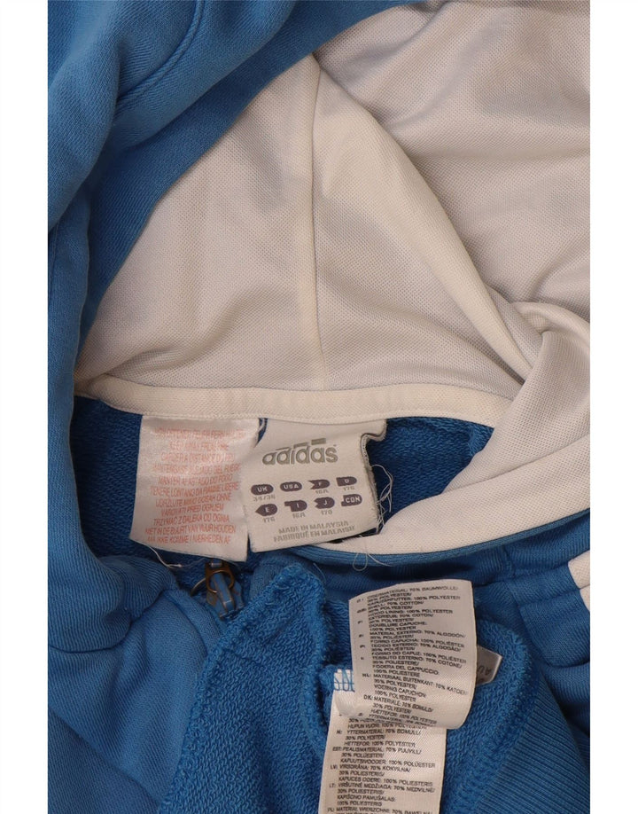 ADIDAS Mens Graphic Zip Hoodie Sweater UK 34/36 Small Blue Colourblock