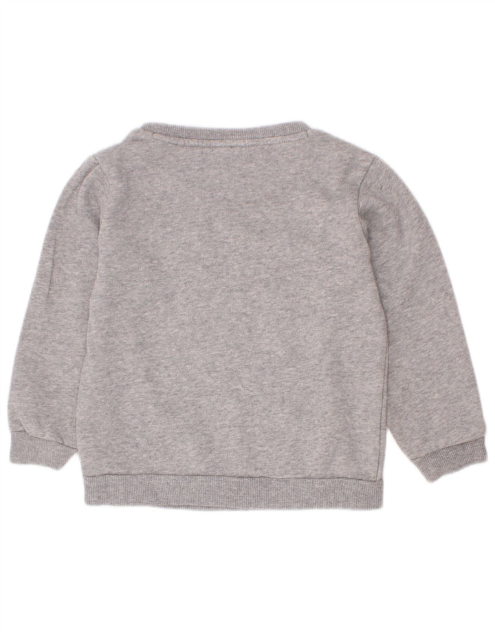 Adidas Boys Graphic Sweatshirt Jumper 2-3 Years Grey Cotton