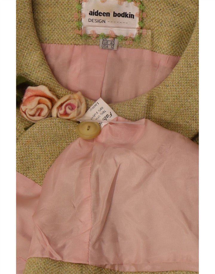 Aideen Bodkin Womens 5 Button Blazer Jacket UK 14 Large Green Wool