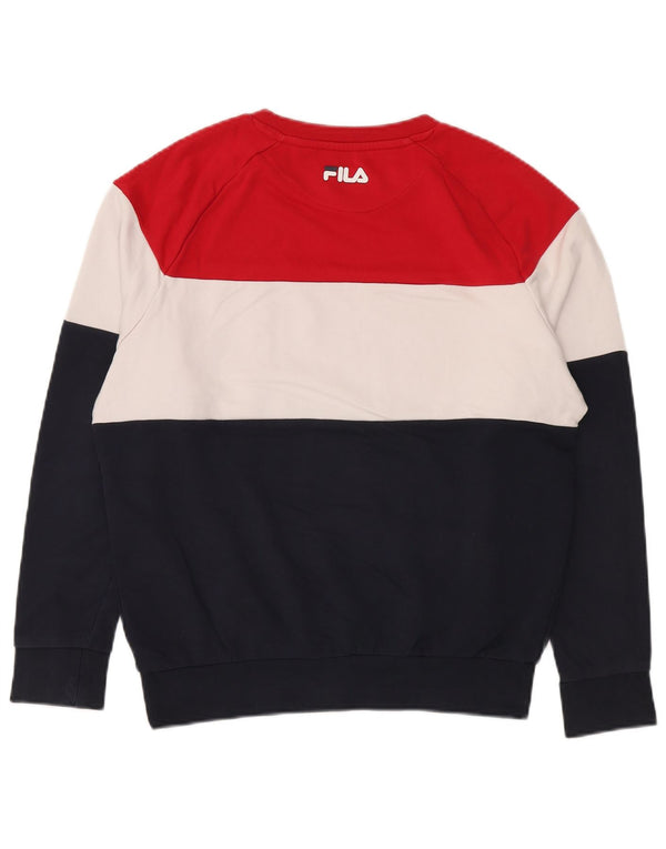 FILA Mens Graphic Sweatshirt Jumper Small Multicoloured Colourblock