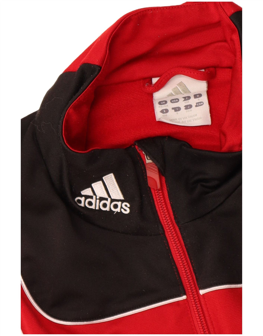 ADIDAS Mens Tracksuit Top Jacket UK 46/48 XL Red Colourblock Polyester