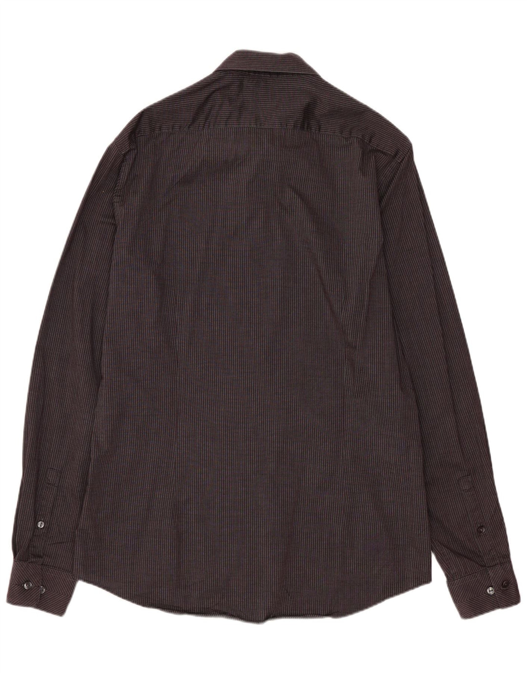 Calvin Klein Mens Slim Fit Shirt Size 39 15 1/2 Medium Grey Pinstripe