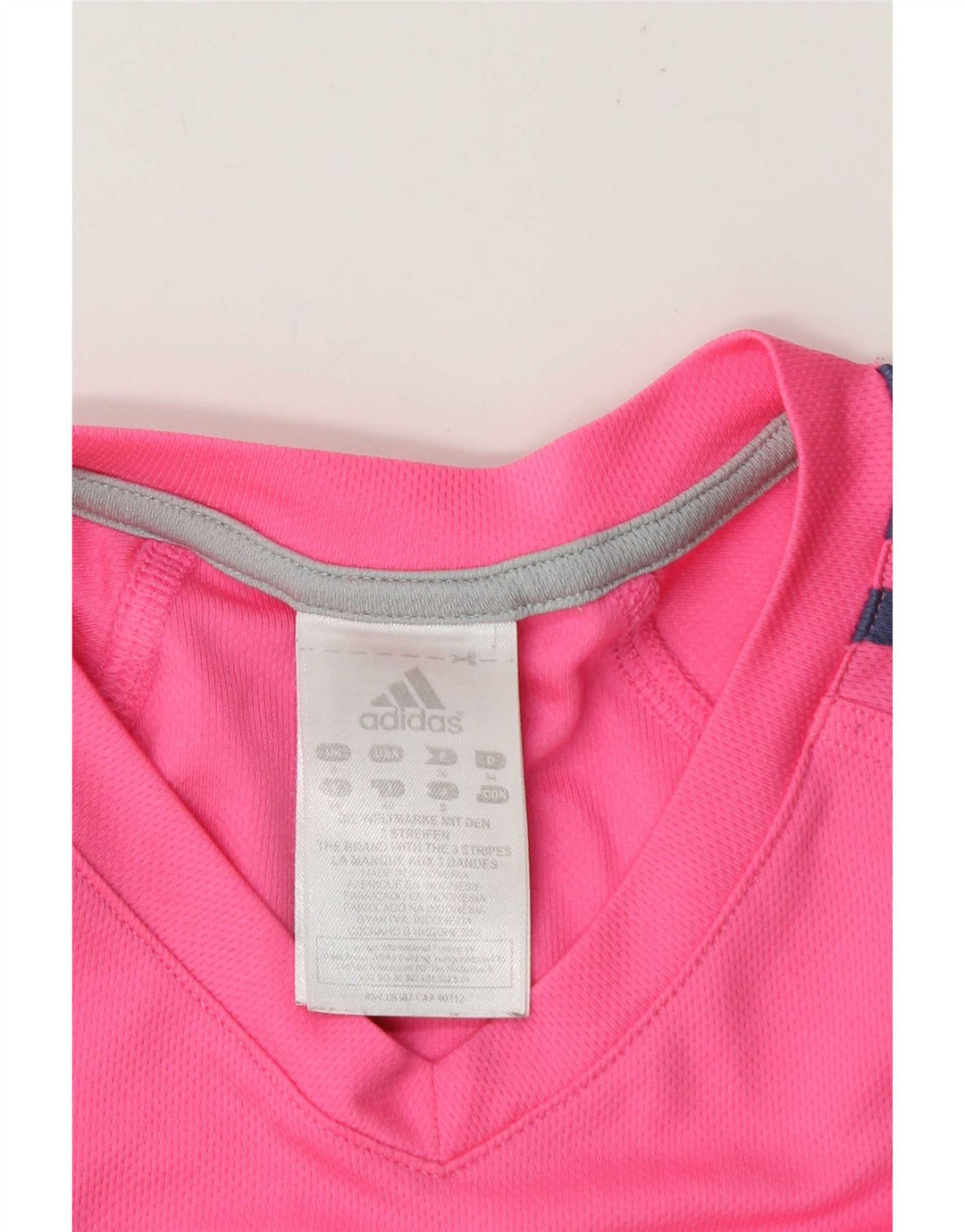 Adidas Womens T-Shirt Top UK 8 Small Pink Polyester