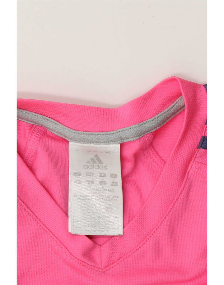 Adidas Womens T-Shirt Top UK 8 Small Pink Polyester