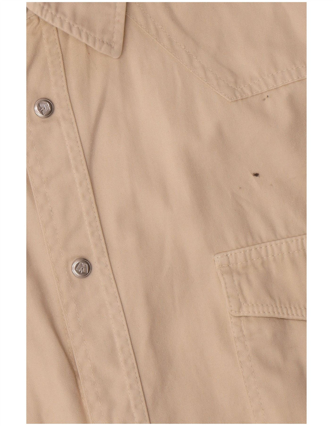 VINTAGE Mens Shirt XL Beige Cotton