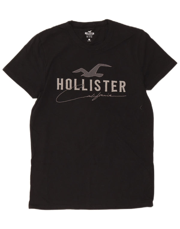 Hollister Mens Graphic T-Shirt Top Small Black Cotton