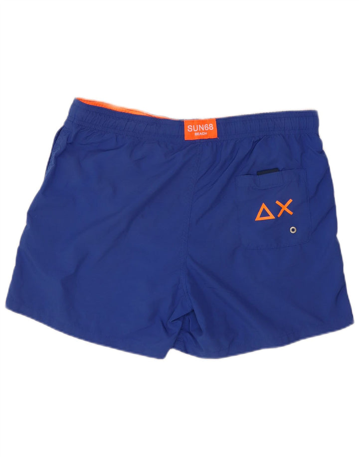 Sun68 Boys Graphic Swimming Shorts 13-14 Years Blue Polyester