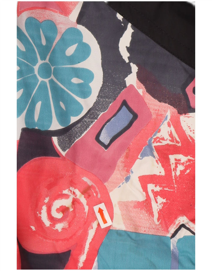 MAIER Mens Oversized Pullover Windbreaker Jacket UK 6 XS Black Floral