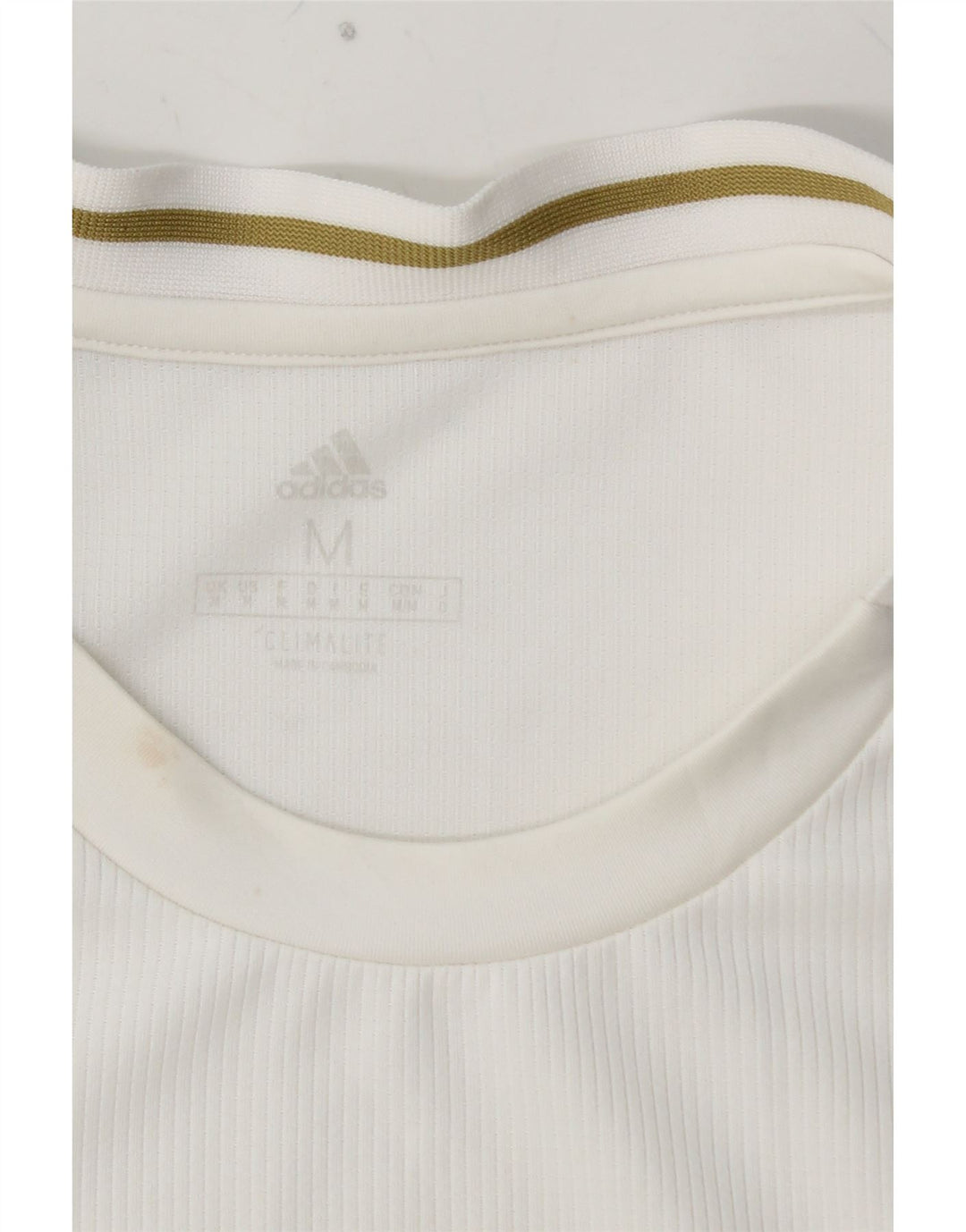 ADIDAS Mens Real Madrid Graphic T-Shirt Top Medium White Polyester