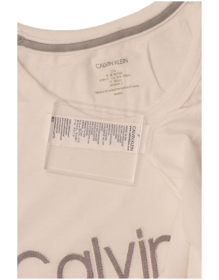 Calvin Klein Mens Graphic T-Shirt Top Large White