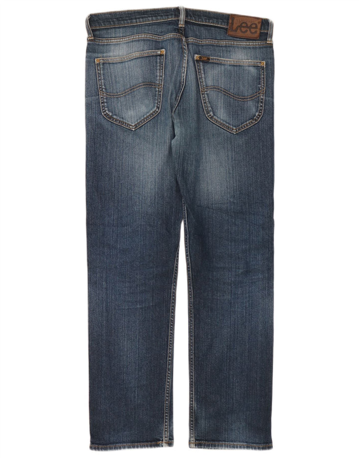 Lee Mens Blake Straight Jeans W33 L32 Blue Cotton