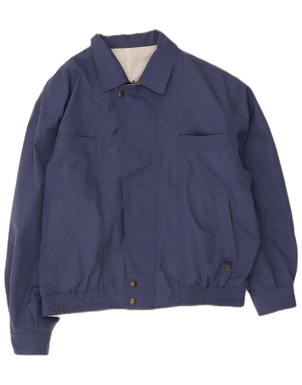 Vintage Mens Bomber Jacket UK 38 Medium Navy Blue