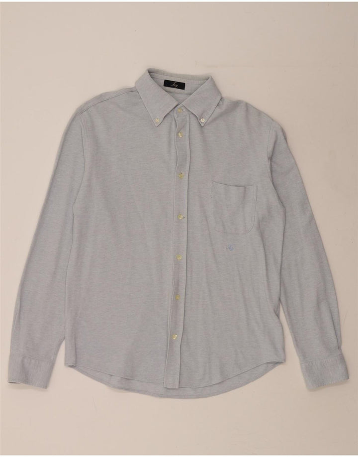 FAY Mens Shirt Large Blue Cotton Vintage Fay and Second-Hand Fay from Messina Hembry 