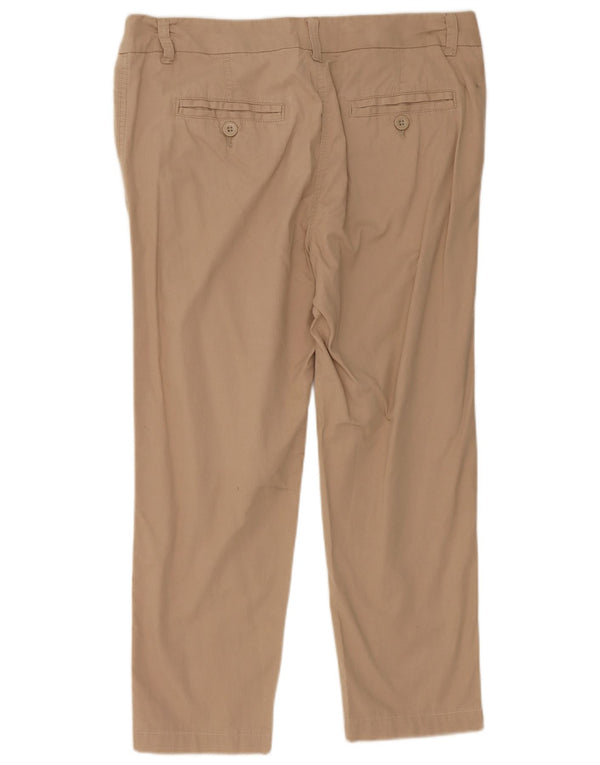 Marks & Spencer Womens Straight Cropped Trousers UK 14 Large W34 L25 Beige