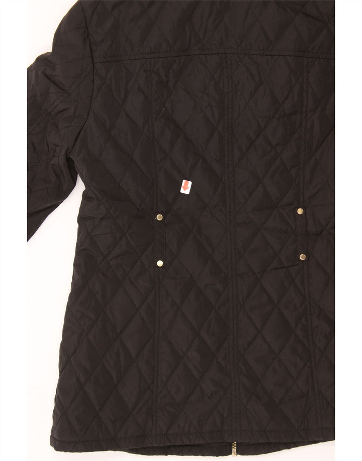 MICHAEL KORS Womens Quilted Jacket UK 14 Medium Black Polyester Vintage Michael Kors and Second-Hand Michael Kors from Messina Hembry 