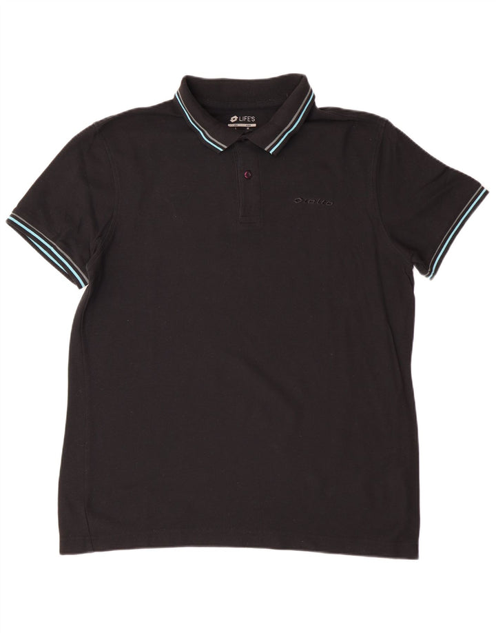 Lotto Mens Polo Shirt Large Black Cotton