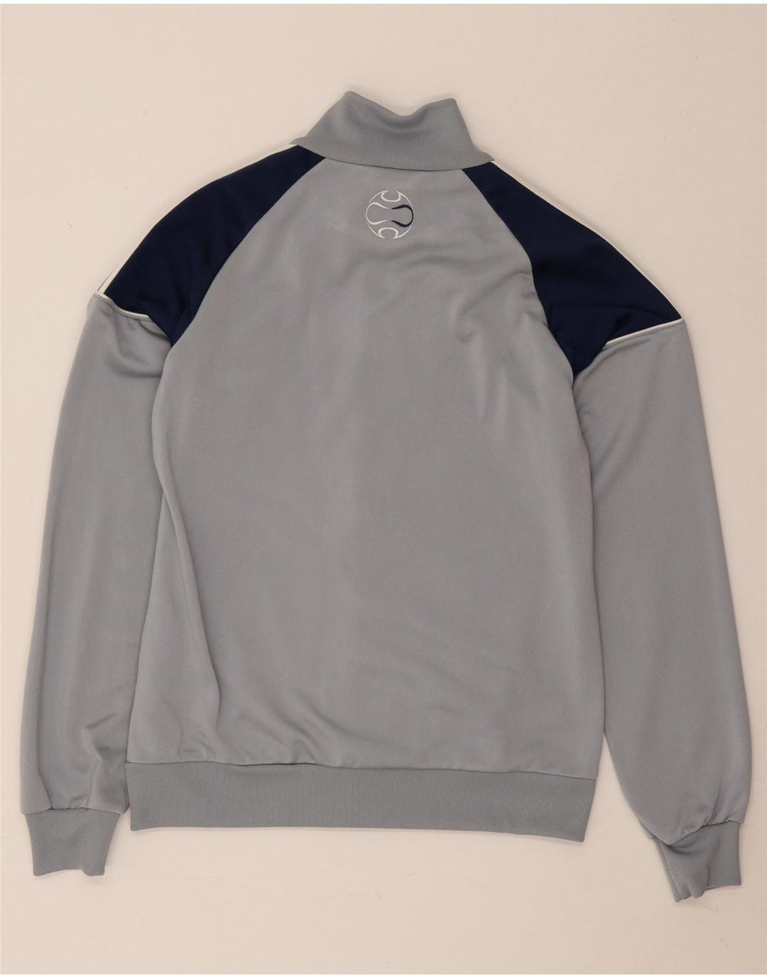 Adidas Boys Tracksuit Top Jacket 13-14 Years Grey Colourblock Polyester