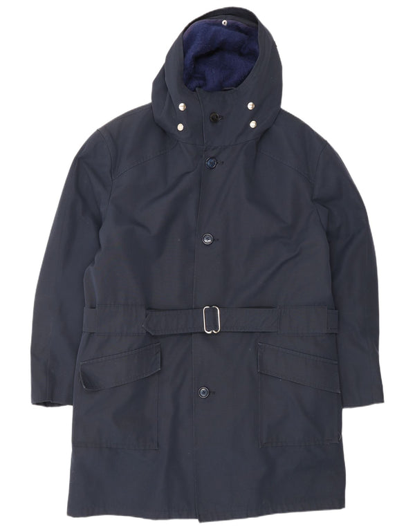 NINO Mens Loose Fit Hooded Windbreaker Coat EU 48 Medium Navy Blue