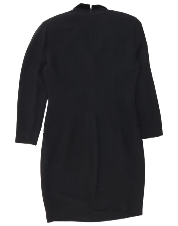 Les Copains Womens Long Sleeve Sheath Dress IT 44 Medium Black