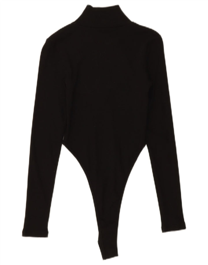 ZARA Womens Long Sleeve Bodysuit UK 10 Small Black