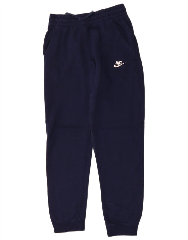 NIKE Boys Tracksuit Trousers Joggers 13-14 Years XL Navy Blue Cotton