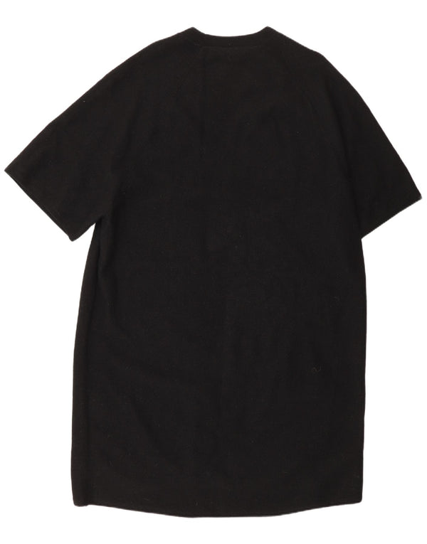 Cos Womens Oversized Short Sleeves Jumper Dress UK 10 Small Black Wool