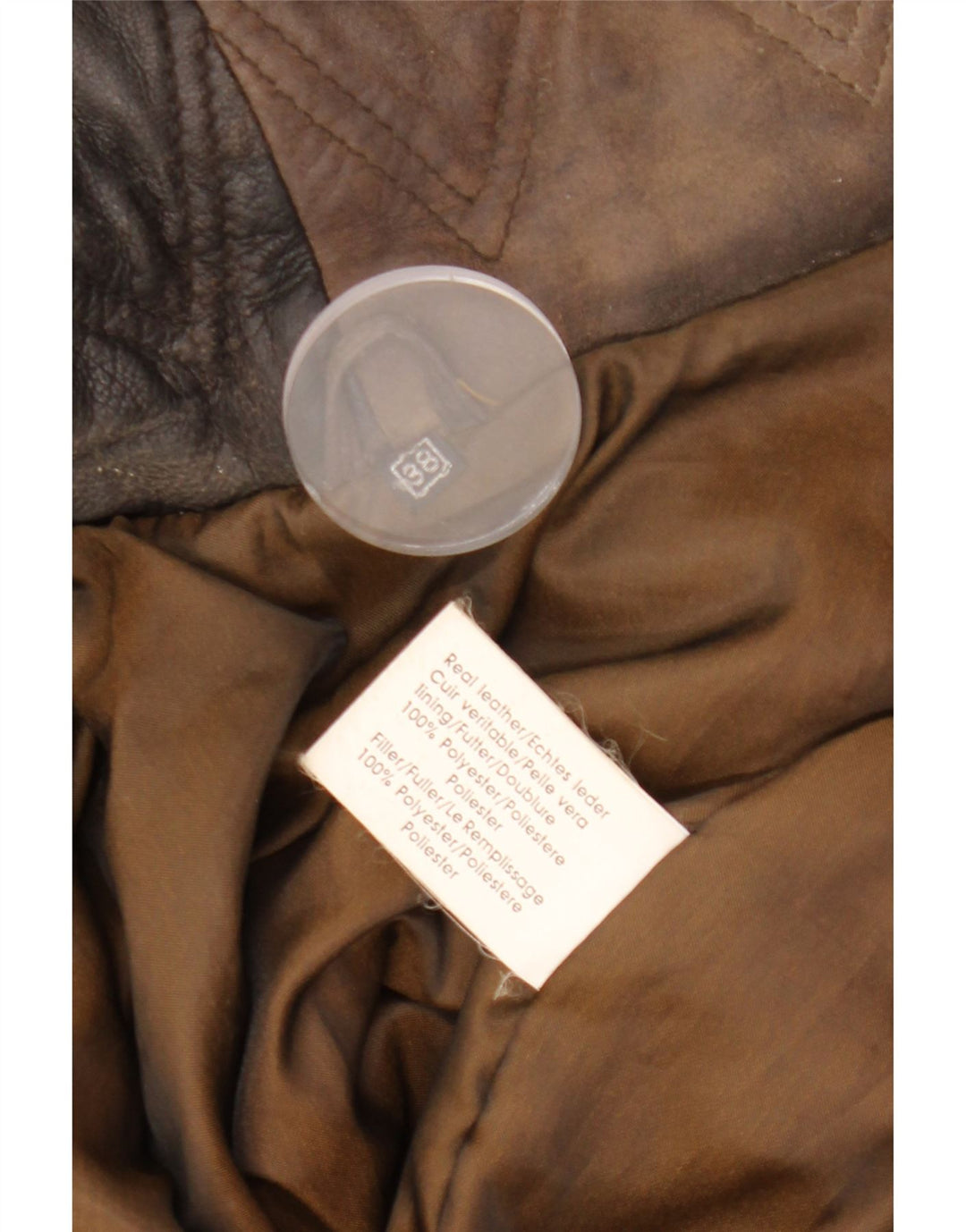 VINTAGE Womens Hooded Leather Coat EU 38 Medium Brown Leather