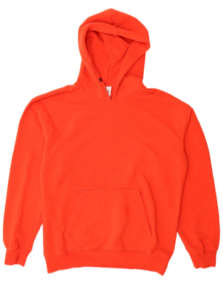 Zara Mens Hoodie Jumper Medium Red Cotton