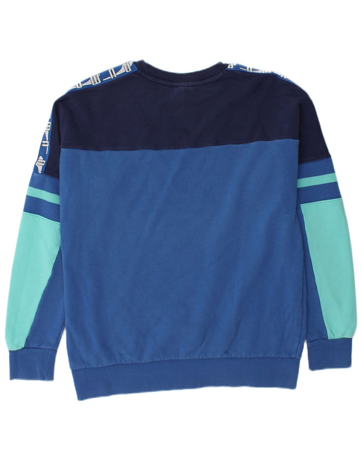 PUMA Mens Graphic Sweatshirt Jumper Medium Blue Colourblock Cotton