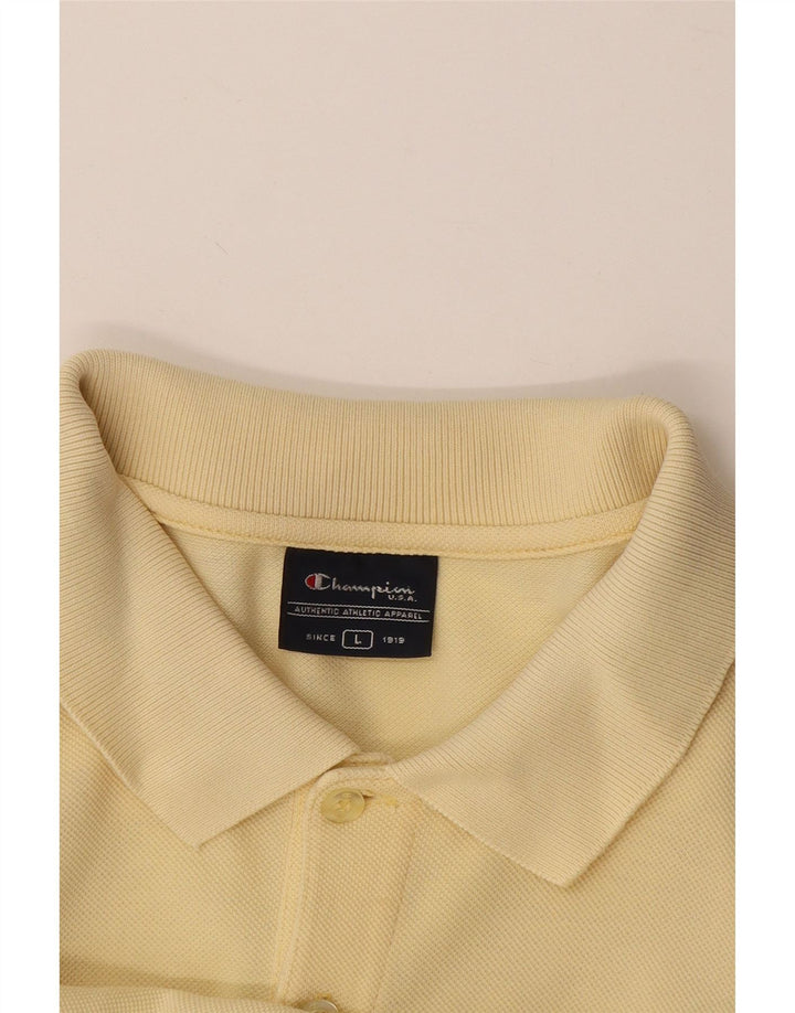 Champion Mens Polo Shirt Large Yellow
