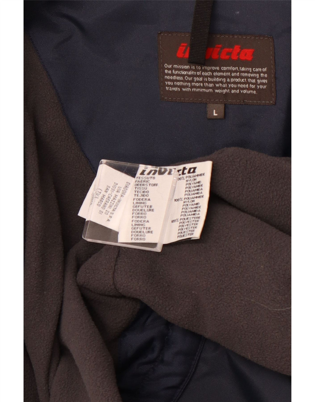 INVICTA Mens Windbreaker Jacket UK 40 Large Navy Blue Nylon