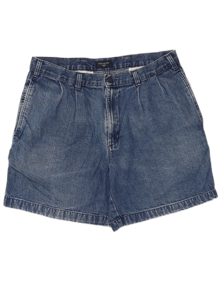 Dockers Womens Denim Shorts W34 Large Blue Cotton