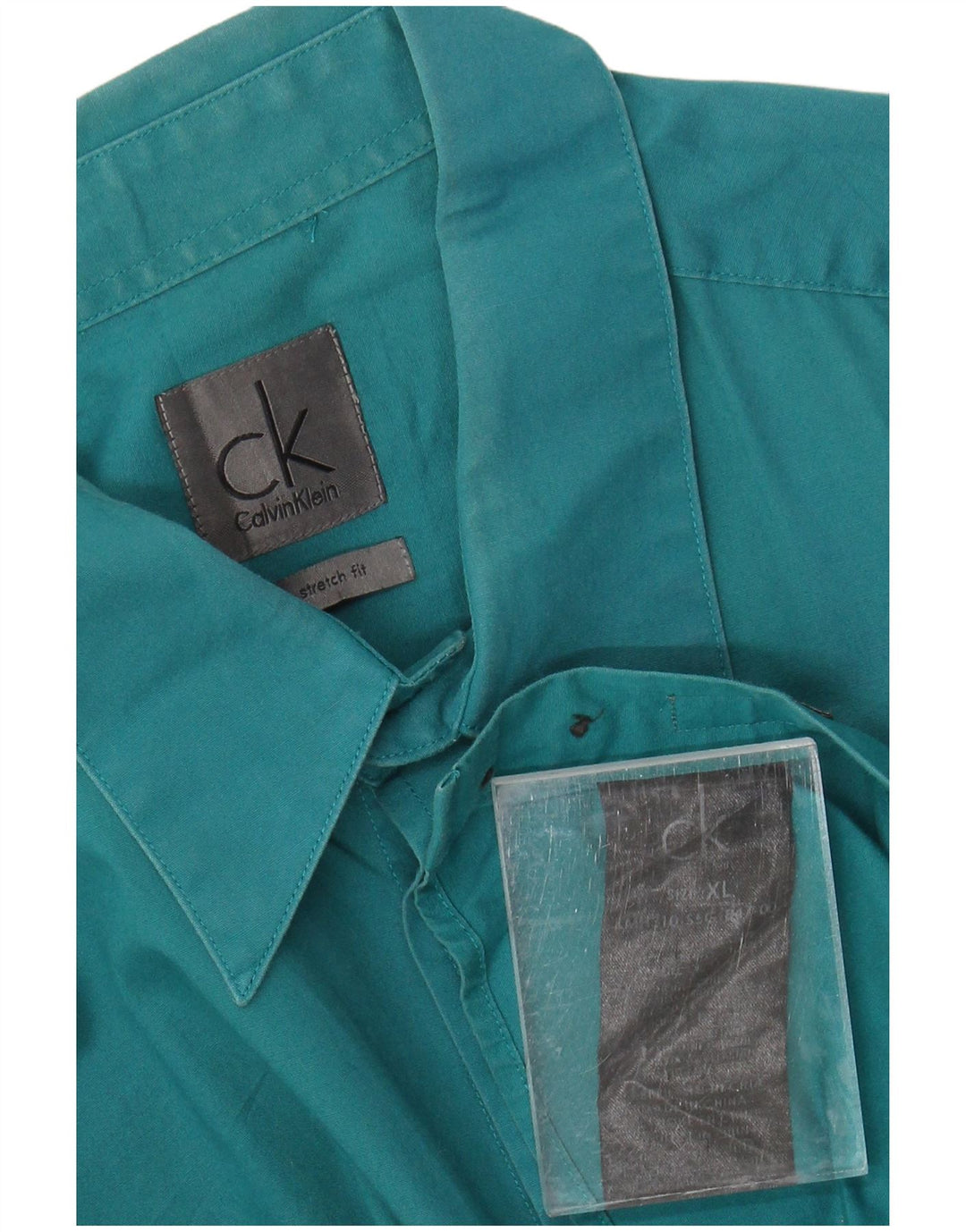 CALVIN KLEIN Mens Stretch Shirt XL Green Cotton