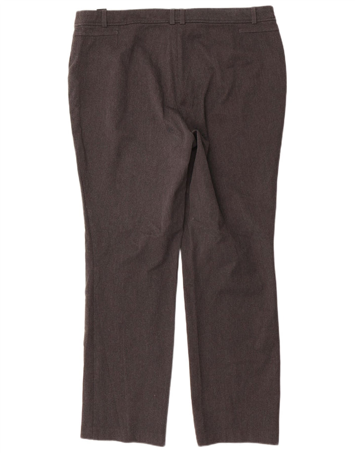 Marks & Spencer Womens Straight Trousers UK 16 Large W36 L31 Grey Polyester