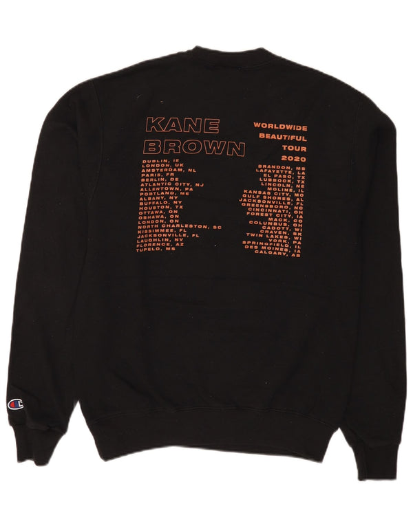 Champion Mens Kane Brown Graphic Sweatshirt Jumper Small Black Cotton