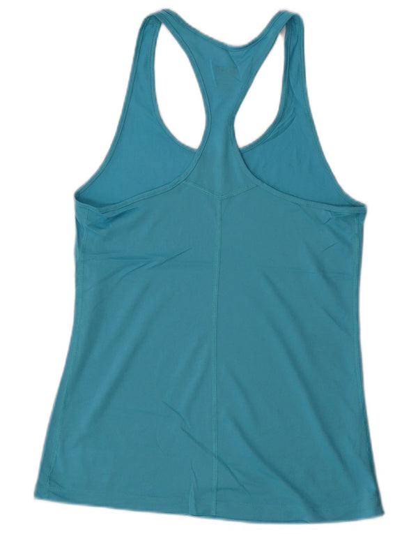 NIKE Womens Dri Fit Slim Fit Vest Top UK 8 Small Blue Polyester