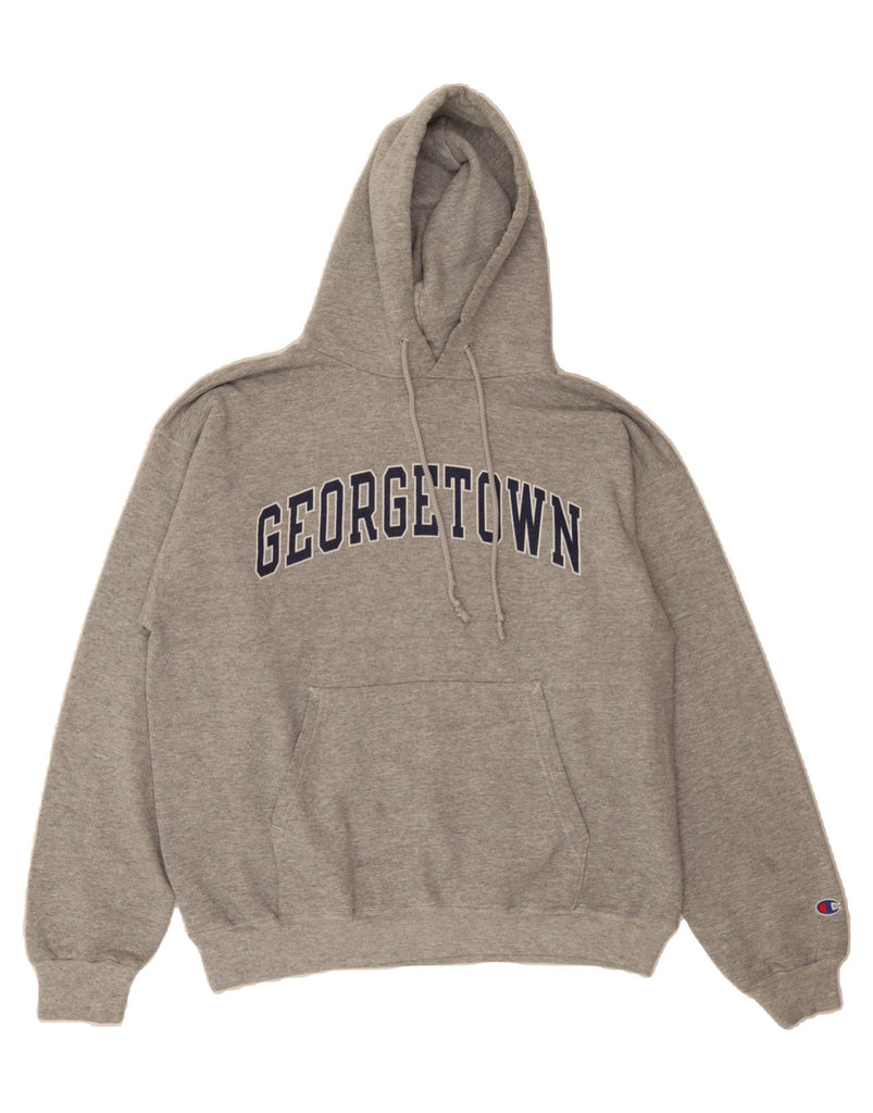 CHAMPION Womens Georgetown Graphic Hoodie Jumper Medium Grey Vintage Champion and Second-Hand Champion from Messina Hembry 