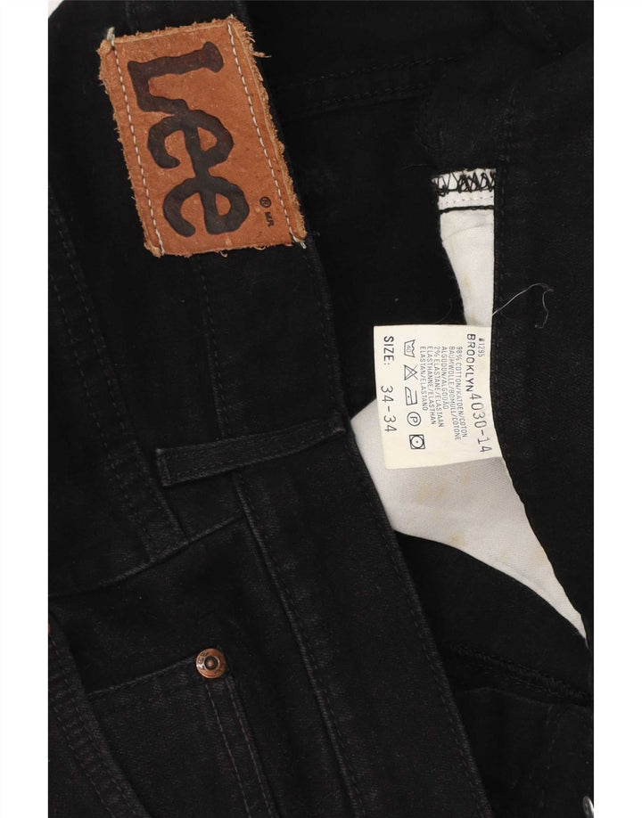Lee Mens Brooklyn Straight Jeans W34 L29 Black Cotton