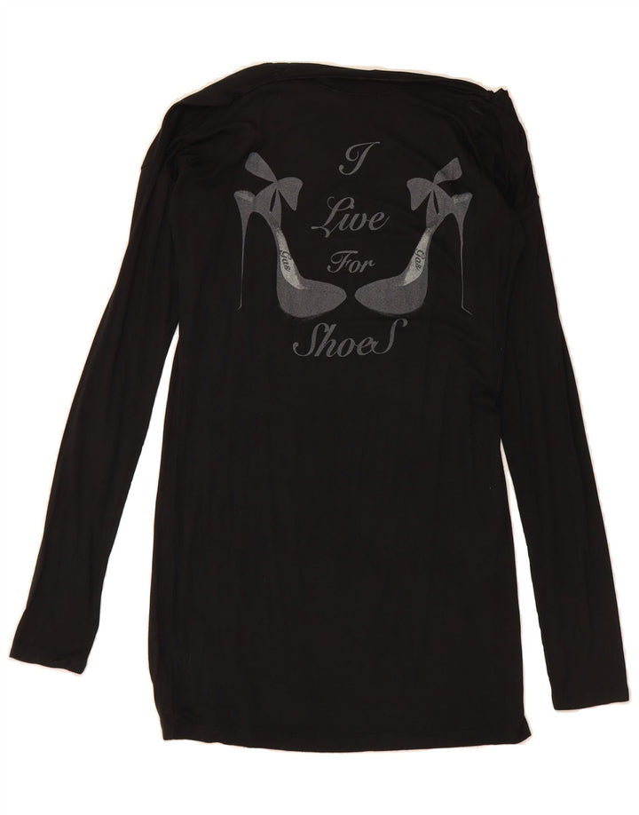 GAP Womens Graphic Top Long Sleeve UK 12 Medium Black Viscose Vintage Gap and Second-Hand Gap from Messina Hembry 