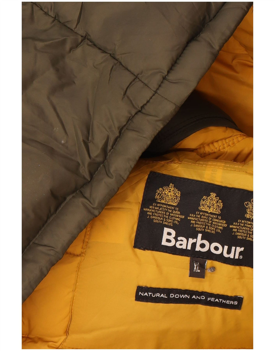 Barbour Mens Hooded Padded Jacket UK 42 XL Khaki Polyamide
