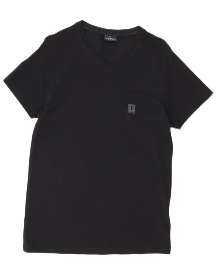 TRUSSARDI JEANS Mens T-Shirt Top Large Black Polyamide
