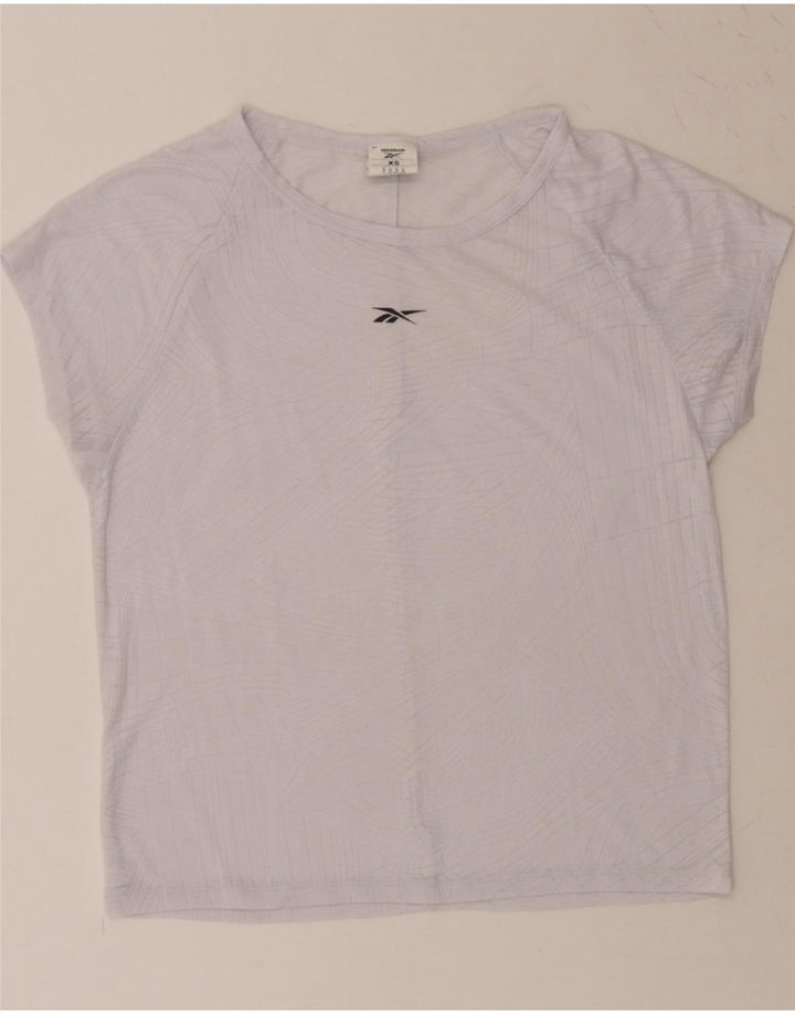 REEBOK Womens T-Shirt Top UK 4/6 XS White Polyester Vintage Reebok and Second-Hand Reebok from Messina Hembry 