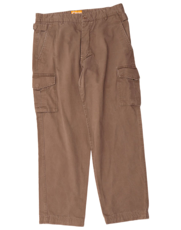 Vintage Mens Straight Cargo Trousers IT 52 XL W36 L32 Beige