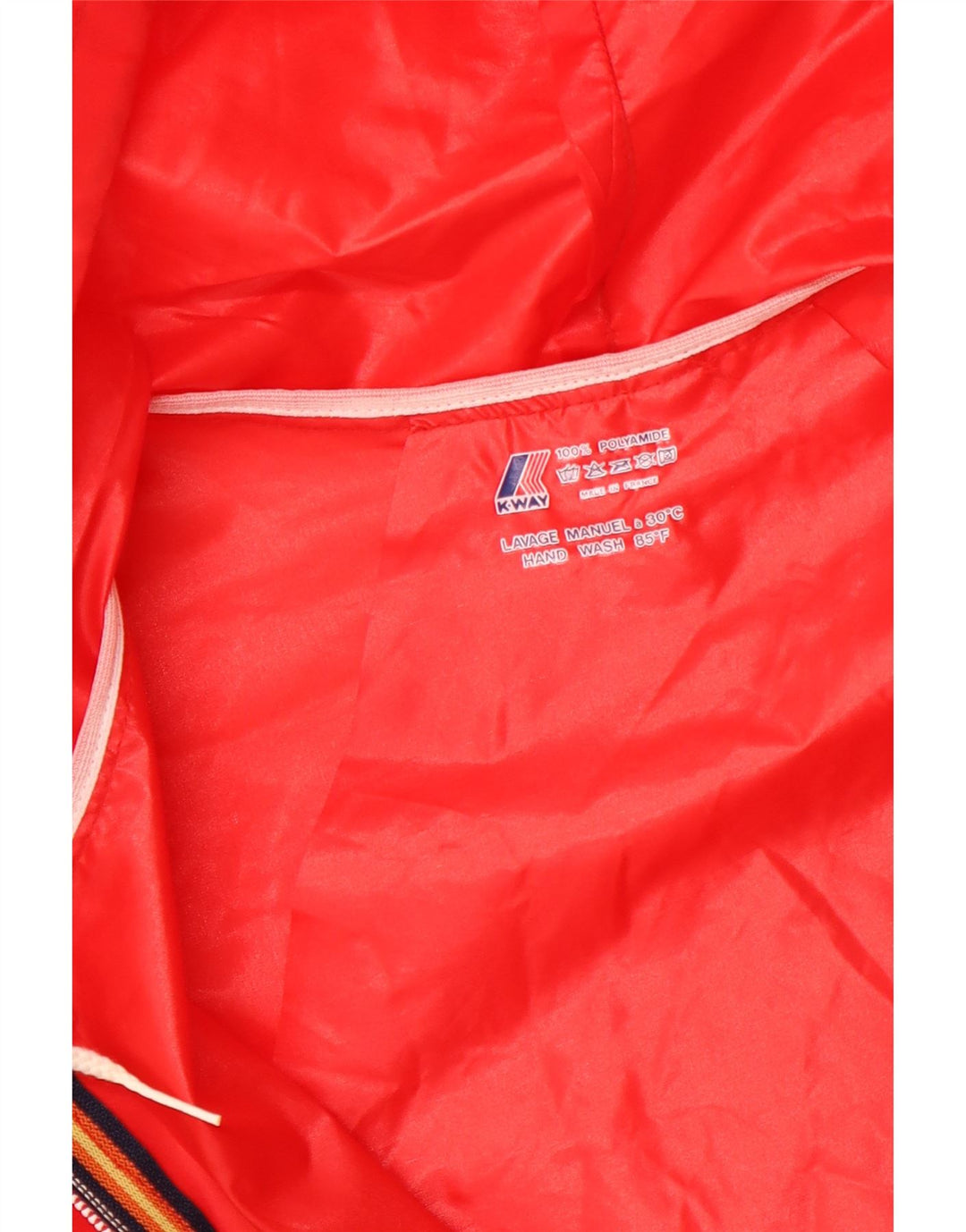 K-WAY Mens Hooded Rain Jacket UK 40 Large Red Polyamide