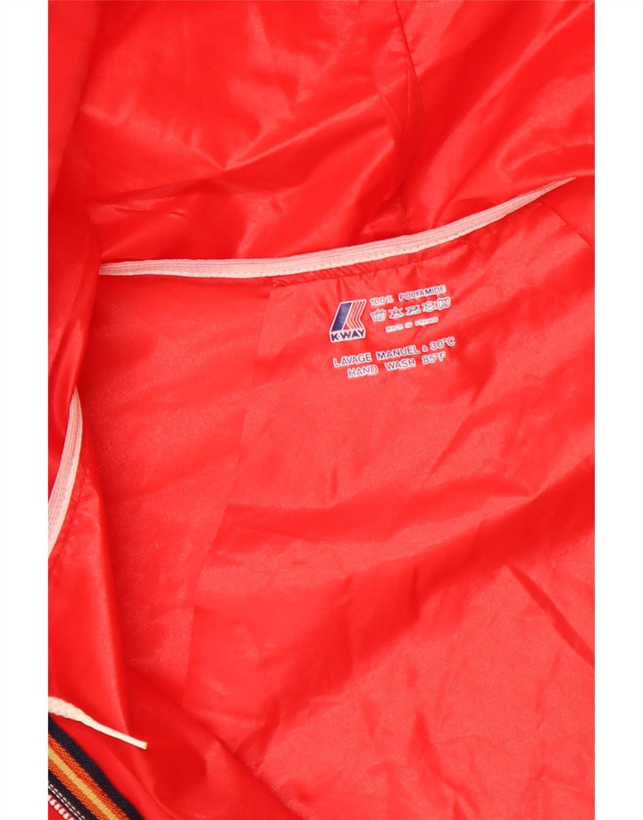 K-WAY Mens Hooded Rain Jacket UK 40 Large Red Polyamide