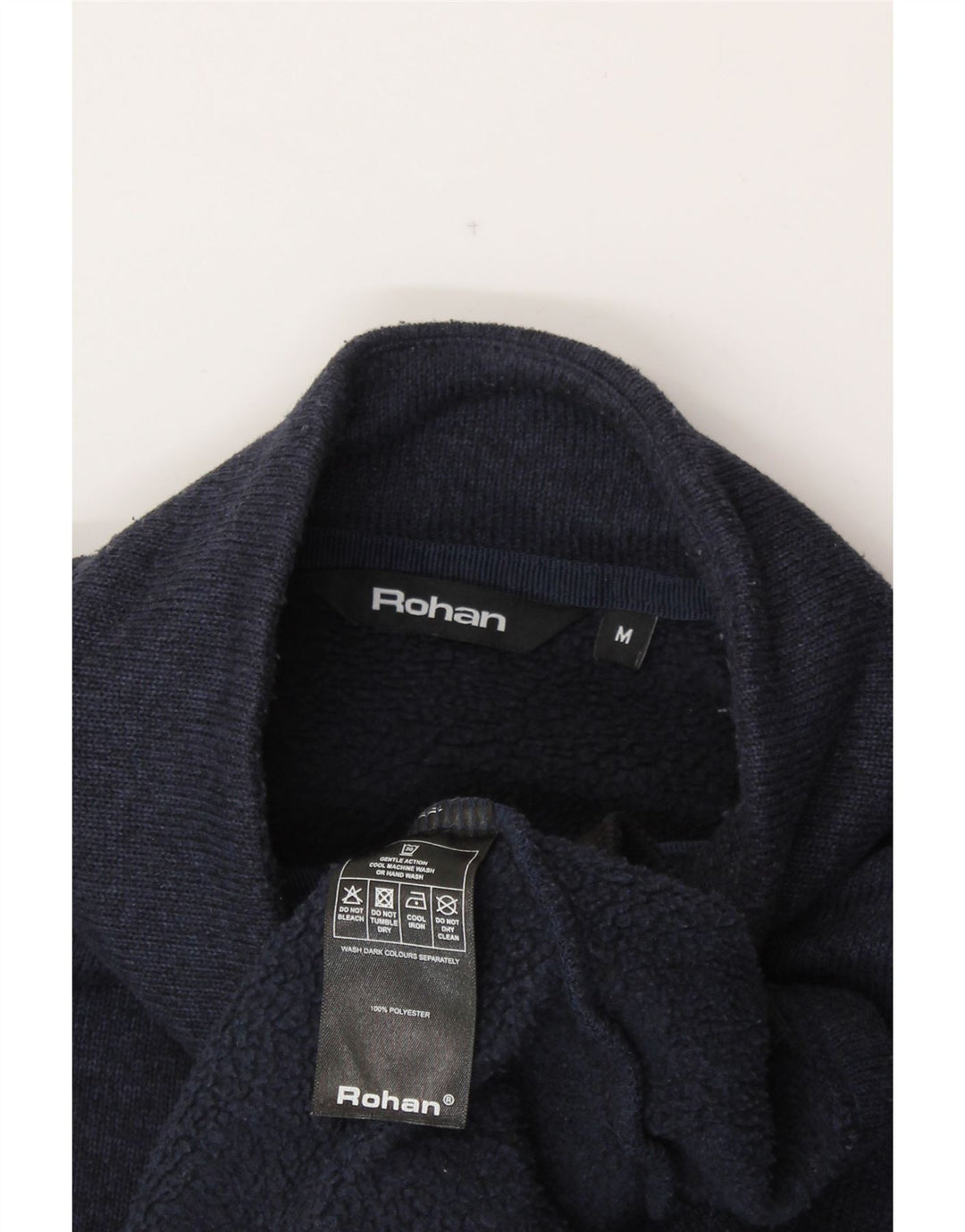 ROHAN Mens Zip Neck Sweatshirt Jumper Medium Navy Blue Polyester