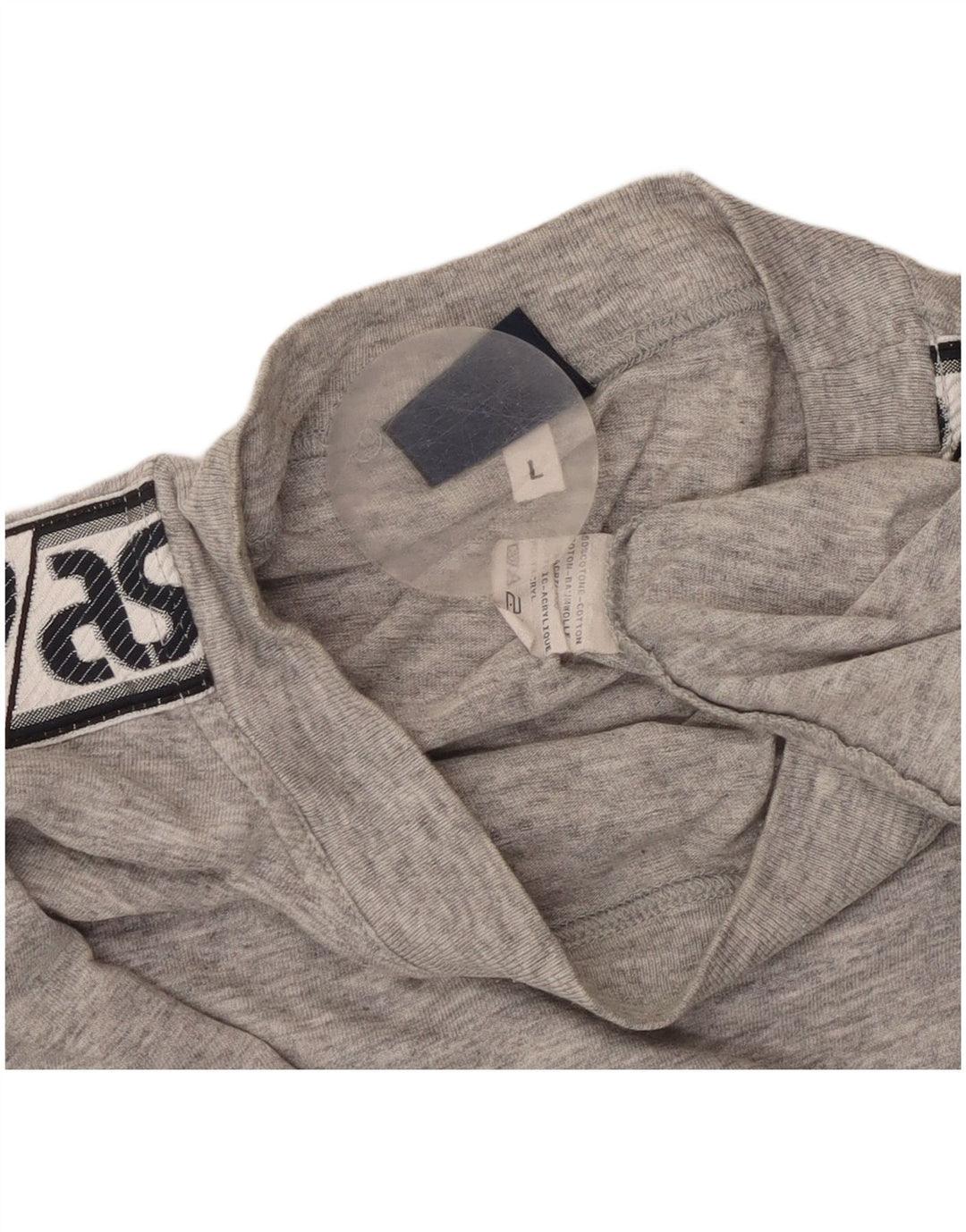 ASICS Mens Graphic T-Shirt Top Large Grey Flecked Cotton