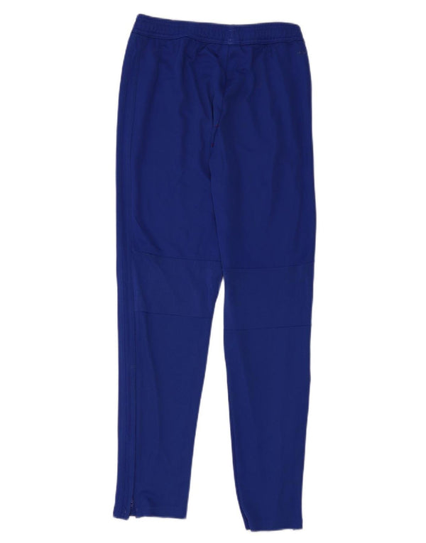 ADIDAS Boys Tracksuit Trousers 13-14 Years Blue Polyester