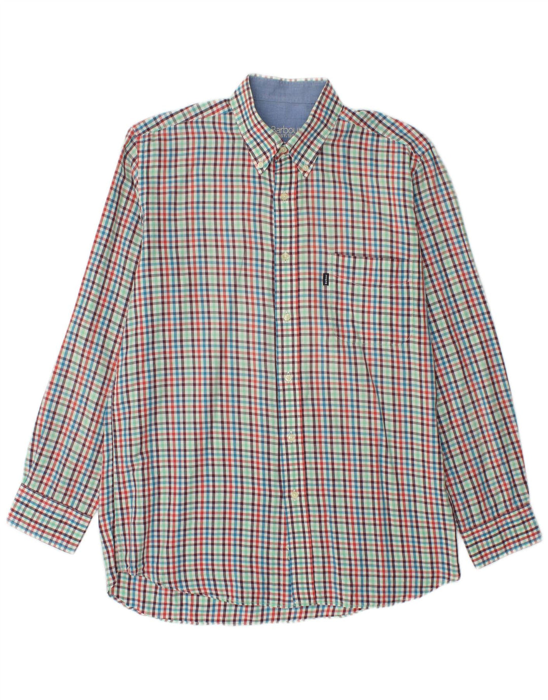 BARBOUR Mens Shirt Medium Multicoloured Gingham Cotton